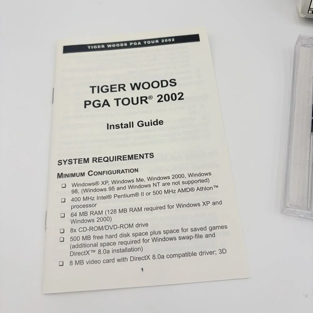 EA SPORTS TIGER WOODS PGA TOUR 2002 PC CD-ROM Complete Big Box Game